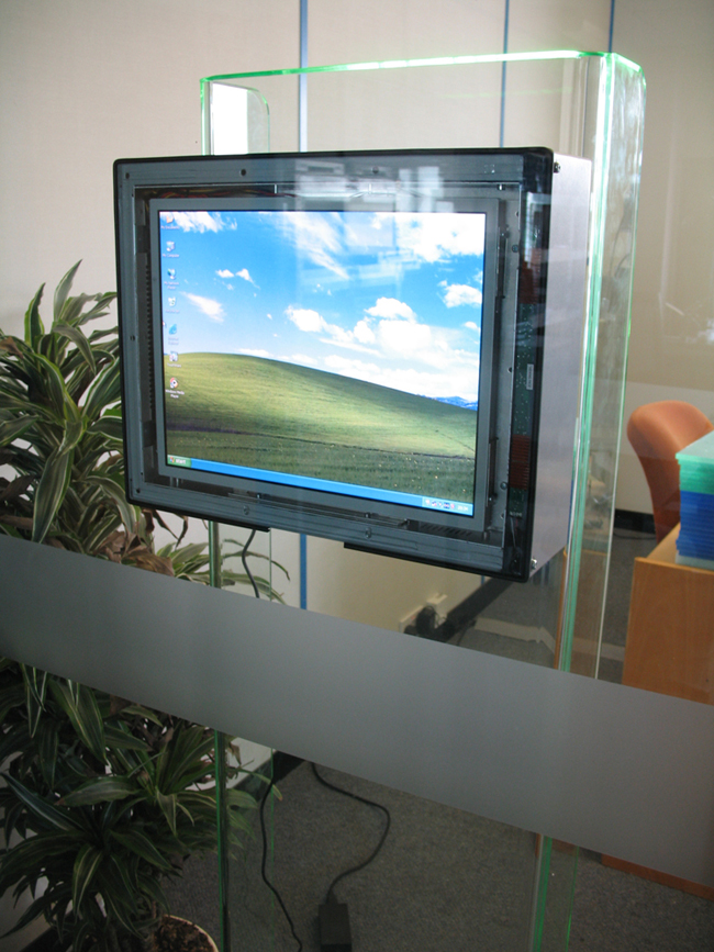 Our innovative new design for this Through Glass kiosk, means that there is no installation. It is not necessary for you to have the through glass sensor bonded to your window, and the kiosk unit needn't be permanently installed in one location.